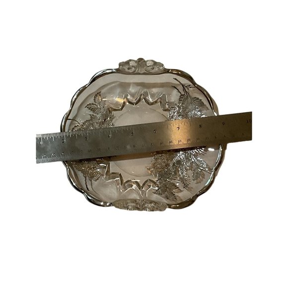 Silver City Glass Napkin Candy Bon Bon Trinket Serving Etched Dish - Picture 5 of 6